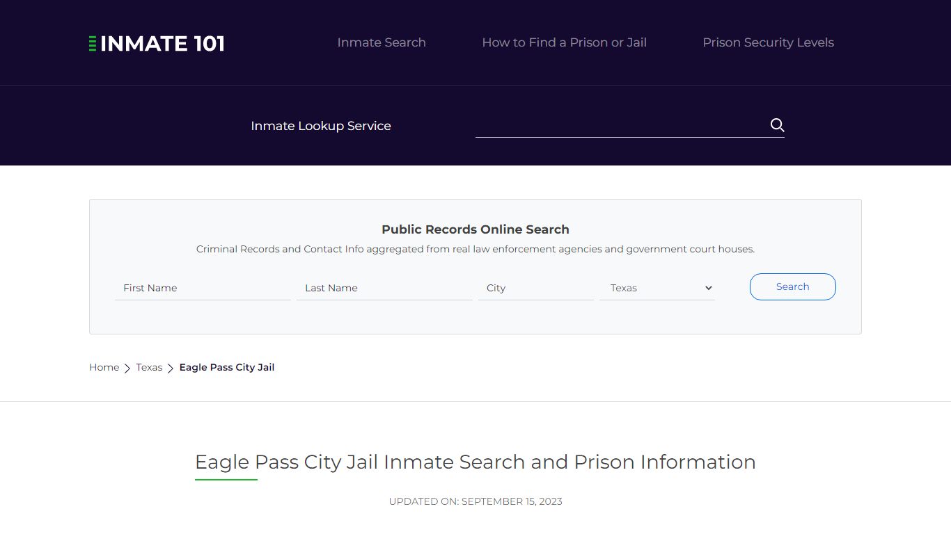 Eagle Pass City Jail Inmate Search and Prison Information